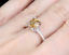 Princess Citrine Engagement Ring Pave Diamond Wedding 14k White Gold 6mm - Lord of Gem Rings - 7