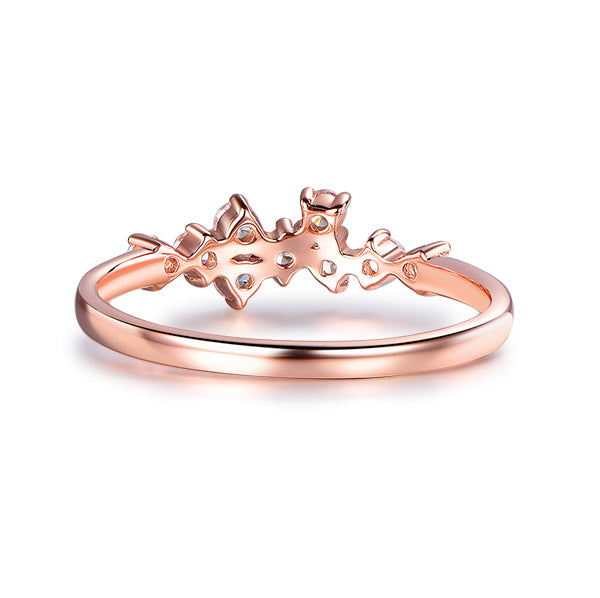 Prong Set Diamond Wedding Band Women Ring 14K Rose Gold