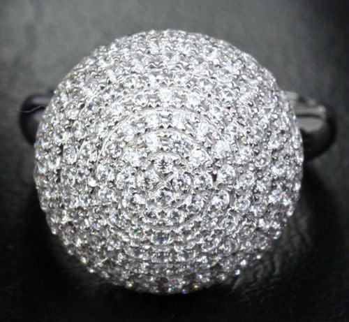 Unique Ball Pave 3.82CT Diamonds Fashion Engagement Ring 14K White Gold, 8.96g! - Lord of Gem Rings - 1