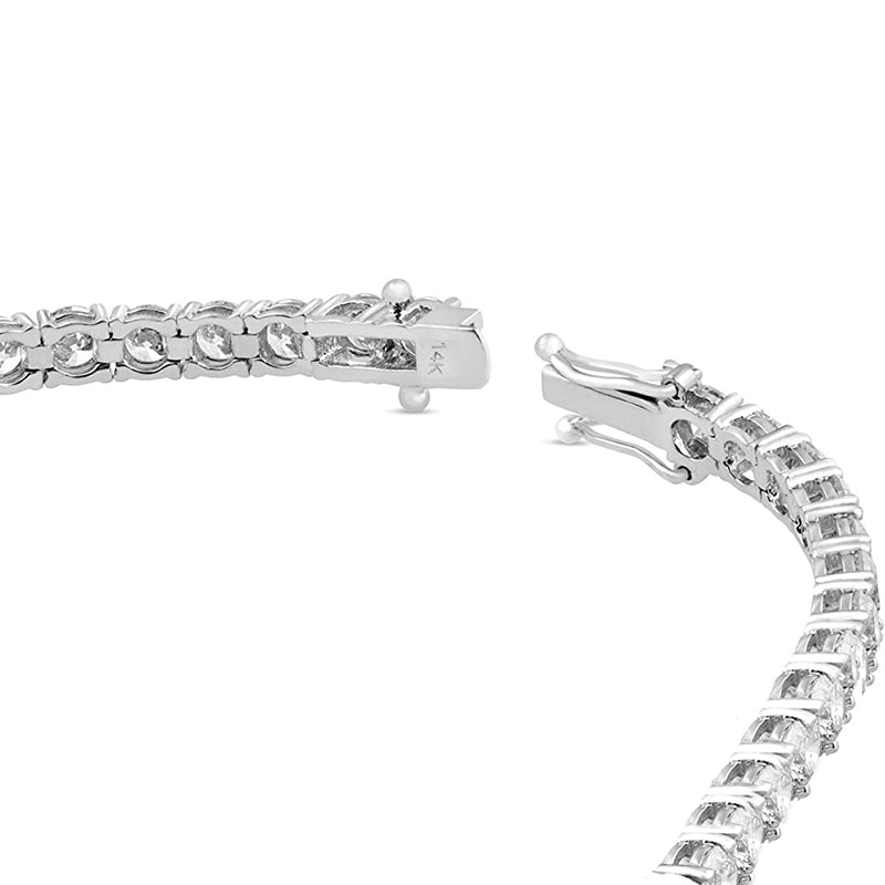 3-10ct Moissanite Tennis Bracelet 14K Gold, 7"