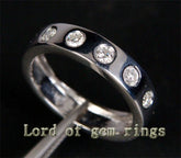 0.41ct.w Gypsy-Set Diamond Wedding Band Anniversary Ring 14K White Gold - Lord of Gem Rings