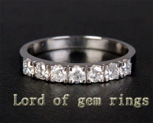 0.66ct.w Seven-Stone Diamond Wedding Band 14K White Gold - Lord of Gem Rings