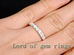 0.66ct.w Seven-Stone Diamond Wedding Band 14K White Gold - Lord of Gem Rings