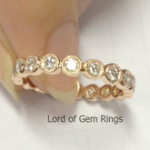 0.72ct.w Bezel Set Diamond Bubble Eternity Wedding Band with Milgrain - Lord of Gem Rings