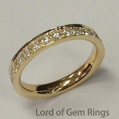 0.89ct.w Diamond Eternity Wedding Band 14k Yellow Gold - Lord of Gem Rings