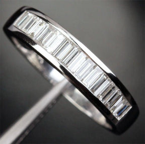 0.8ct.w Channel Set Baguette Diamond Wedding Band 14K White Gold - Lord of Gem Rings