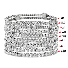 1-5ct Lab Diamond Tennis Bracelet 14K White Gold, 7" - Lord of Gem Rings