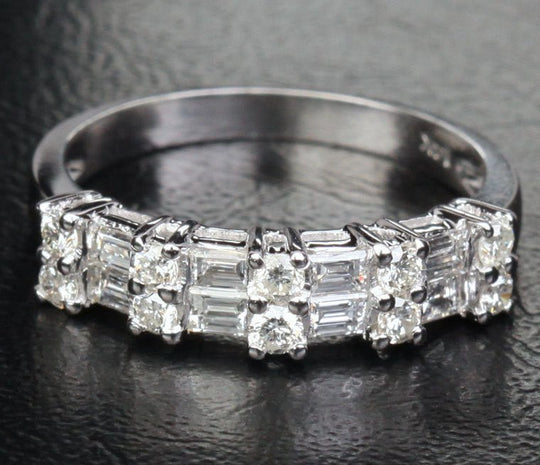 1.12ct Double Row Baguette Diamond Wedding Band