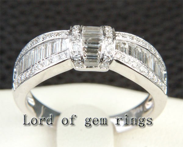 1.27ct.tw. Baguette & Pavé Diamond Knot Bow Wedding Ring - Lord of Gem Rings