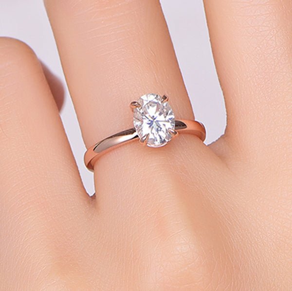 1.2ct Oval Moissanite Solitaire Ring in 14K Gold - Lord of Gem Rings