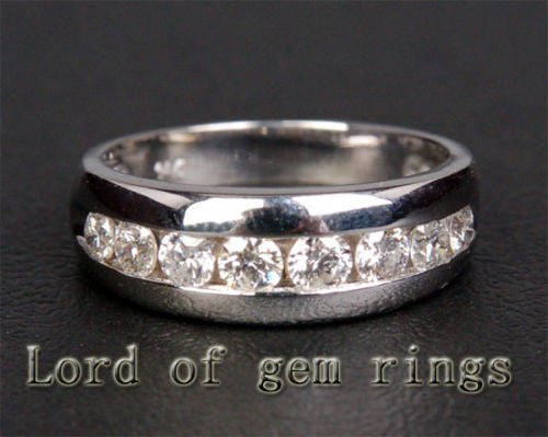 1.31ct Channel Set Diamond Half Eternity Wedding Band - Lord of Gem Rings