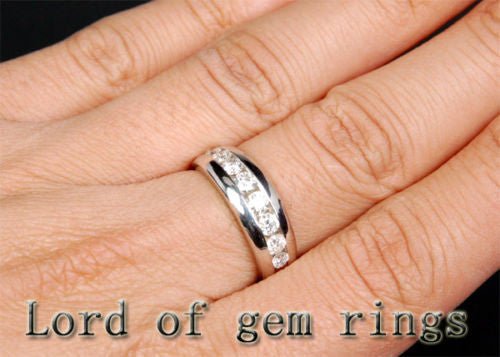 1.31ct Channel Set Diamond Half Eternity Wedding Band - Lord of Gem Rings