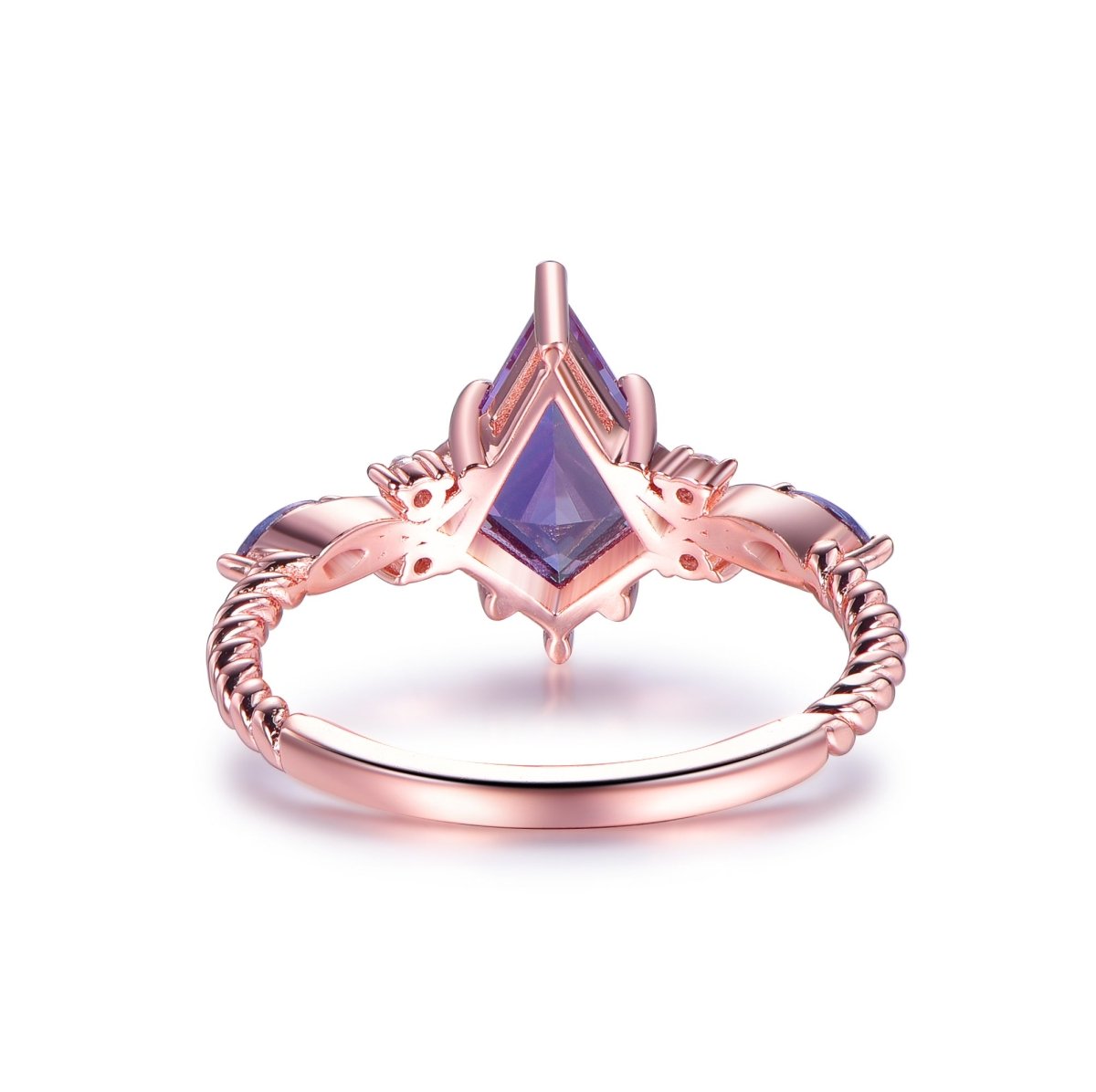 1.4ct Kite Alexandrite Vintage Rope Ring in 14K Gold/Silver - Lord of Gem Rings