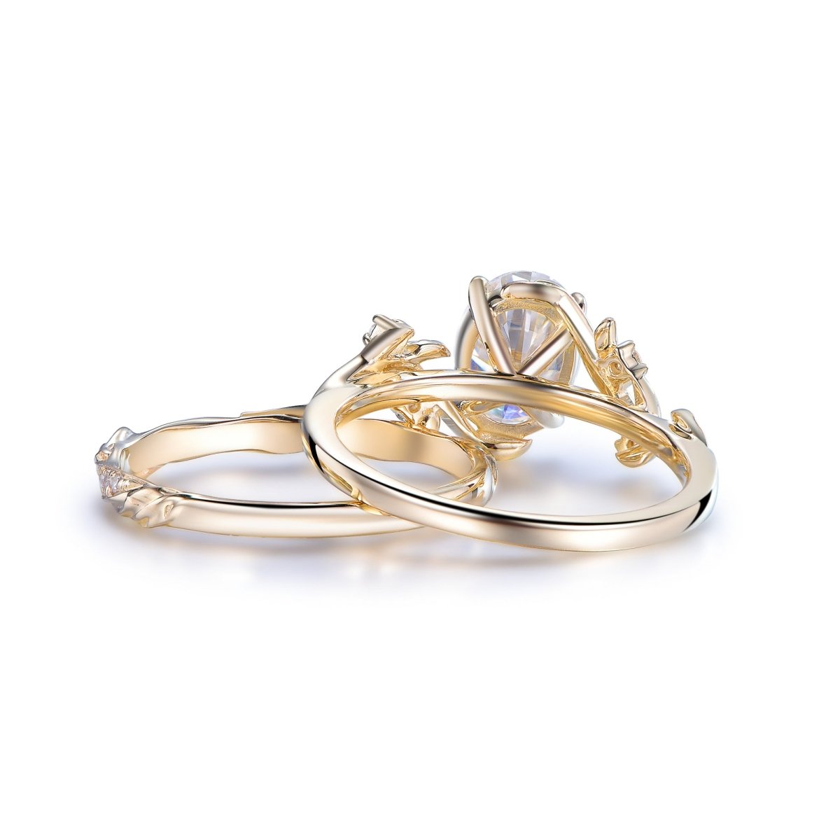 1.4ct Oval Moissanite Vine Bridal Set 14K Gold - Lord of Gem Rings