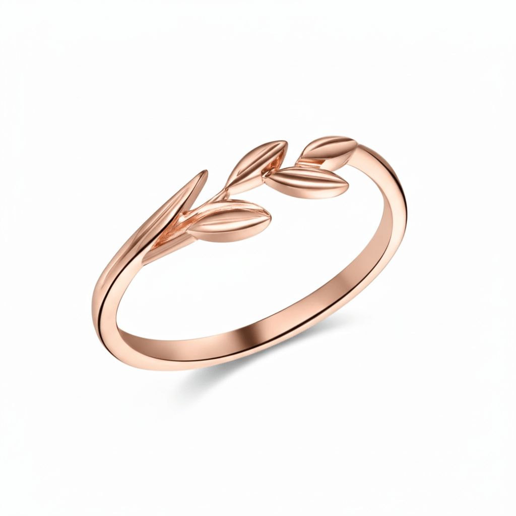 14K Gold Leaf Ring – Nature - Inspired Leaf Band for Everyday Elegance or Wedding - Lord of Gem Rings