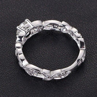 14K White Gold Antique Style Diamond Wedding Ring Engagement Ring (.75ct.tw.) - Lord of Gem Rings