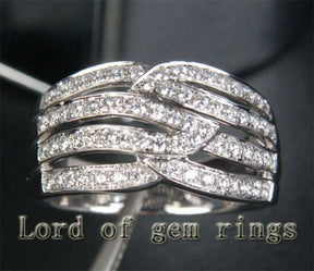 14K White Gold Diamond Wedding Ring Engagement Ring (.65 ct.tw.) - Lord of Gem Rings