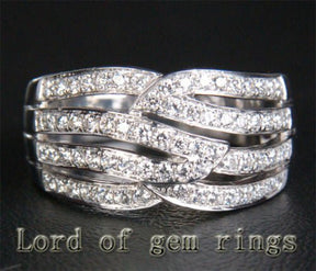 14K White Gold Diamond Wedding Ring Engagement Ring (.65 ct.tw.) - Lord of Gem Rings