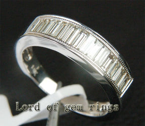 1.66ctw Channel Baguette Diamond Wedding Ring Milgrain - Lord of Gem Rings