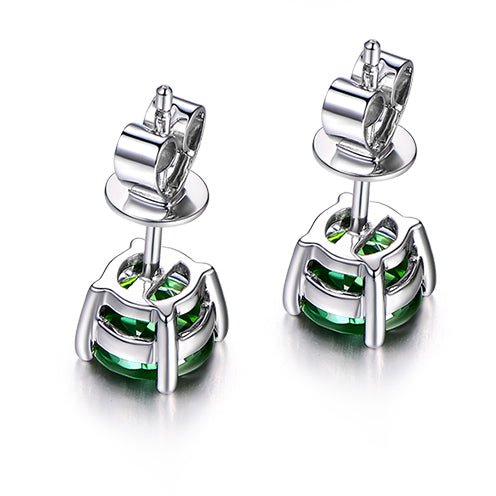 1.6CT Green Tourmaline Stud Earrings 18K Gold - Lord of Gem Rings