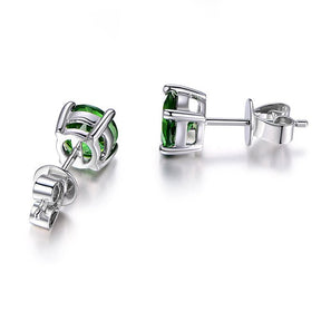 1.6CT Green Tourmaline Stud Earrings 18K Gold - Lord of Gem Rings