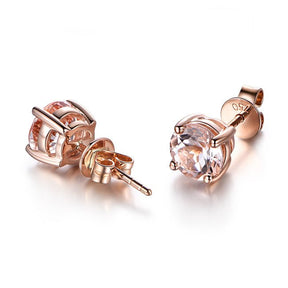 1.6CT Morganite Stud Earrings 14K Gold - Lord of Gem Rings