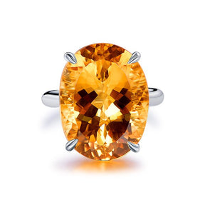 1.6ct Oval Citrine Solitaire Ring 14K Gold - Lord of Gem Rings