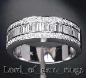 1.88ct Channel Set Triple Row Baguette Diamond Wedding Ring - Lord of Gem Rings