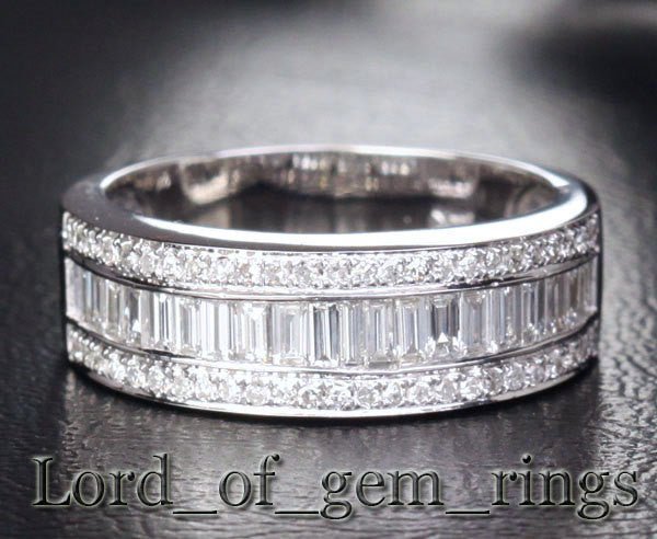 1.88ct Channel Set Triple Row Baguette Diamond Wedding Ring - Lord of Gem Rings