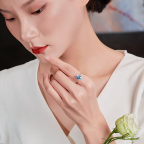 1.8ct 4A Aquamarine Diamond Vintage Engagement Ring 18K White Gold - Lord of Gem Rings