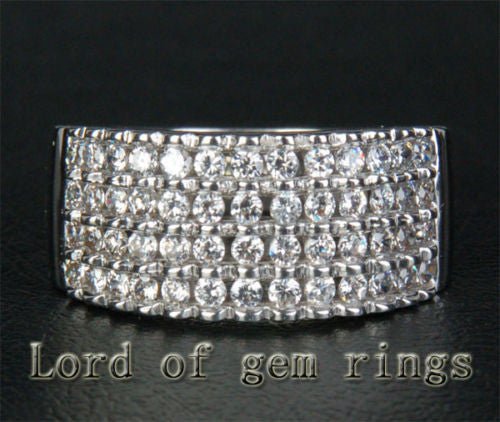 1ct Diamond Multi-Row Engagement Ring Wedding Band 14K White Gold - Lord of Gem Rings
