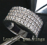 1ct Diamond Multi-Row Engagement Ring Wedding Band 14K White Gold - Lord of Gem Rings