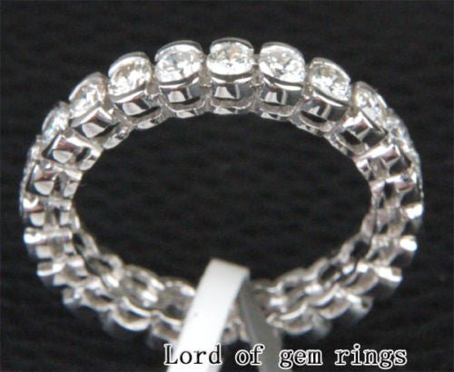2.02ct Bezel-Set Diamond Eternity Ring 14K White Gold - Lord of Gem Rings