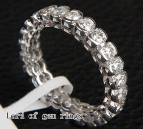 2.02ct Bezel-Set Diamond Eternity Ring 14K White Gold - Lord of Gem Rings