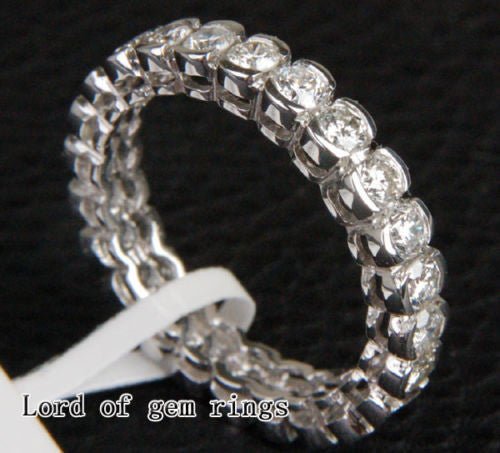 2.02ct Bezel-Set Diamond Eternity Ring 14K White Gold