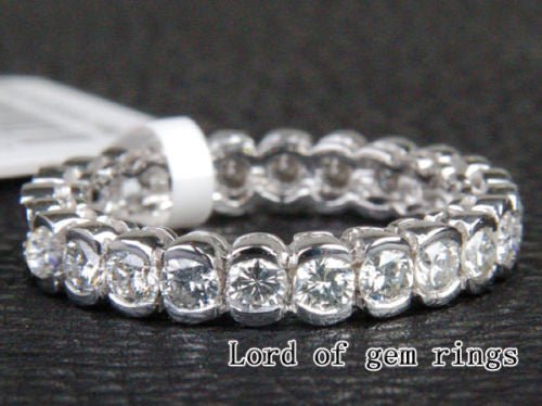 2.02ct Bezel-Set Diamond Eternity Ring 14K White Gold - Lord of Gem Rings