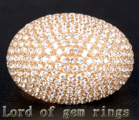 2.11ctw Pave-Set Diamond Unique Ring in 14K Yellow Gold