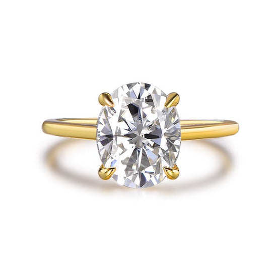 2.8ct Oval Moissanite Solitaire Ring in 14K Gold