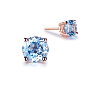 2ct Aquamarine Petite Stud Earrings 14K Gold - Lord of Gem Rings