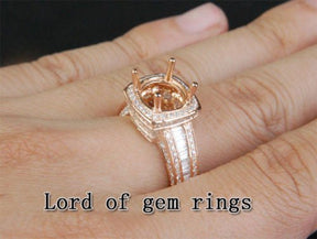 2ct Diamond Engagement Semi Mount Ring 14k Rose gold Setting - Lord of Gem Rings