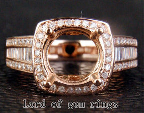 2ct Diamond Engagement Semi Mount Ring 14k Rose gold Setting - Lord of Gem Rings