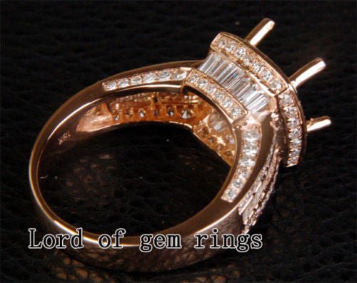 2ct Diamond Engagement Semi Mount Ring 14k Rose gold Setting - Lord of Gem Rings