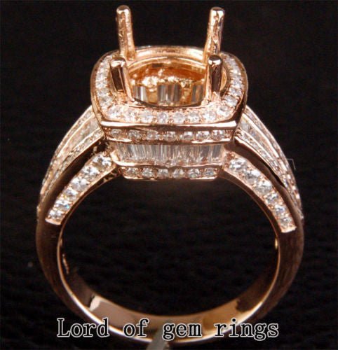 2ct Diamond Engagement Semi Mount Ring 14k Rose gold Setting - Lord of Gem Rings