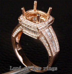 2ct Diamond Engagement Semi Mount Ring 14k Rose gold Setting - Lord of Gem Rings