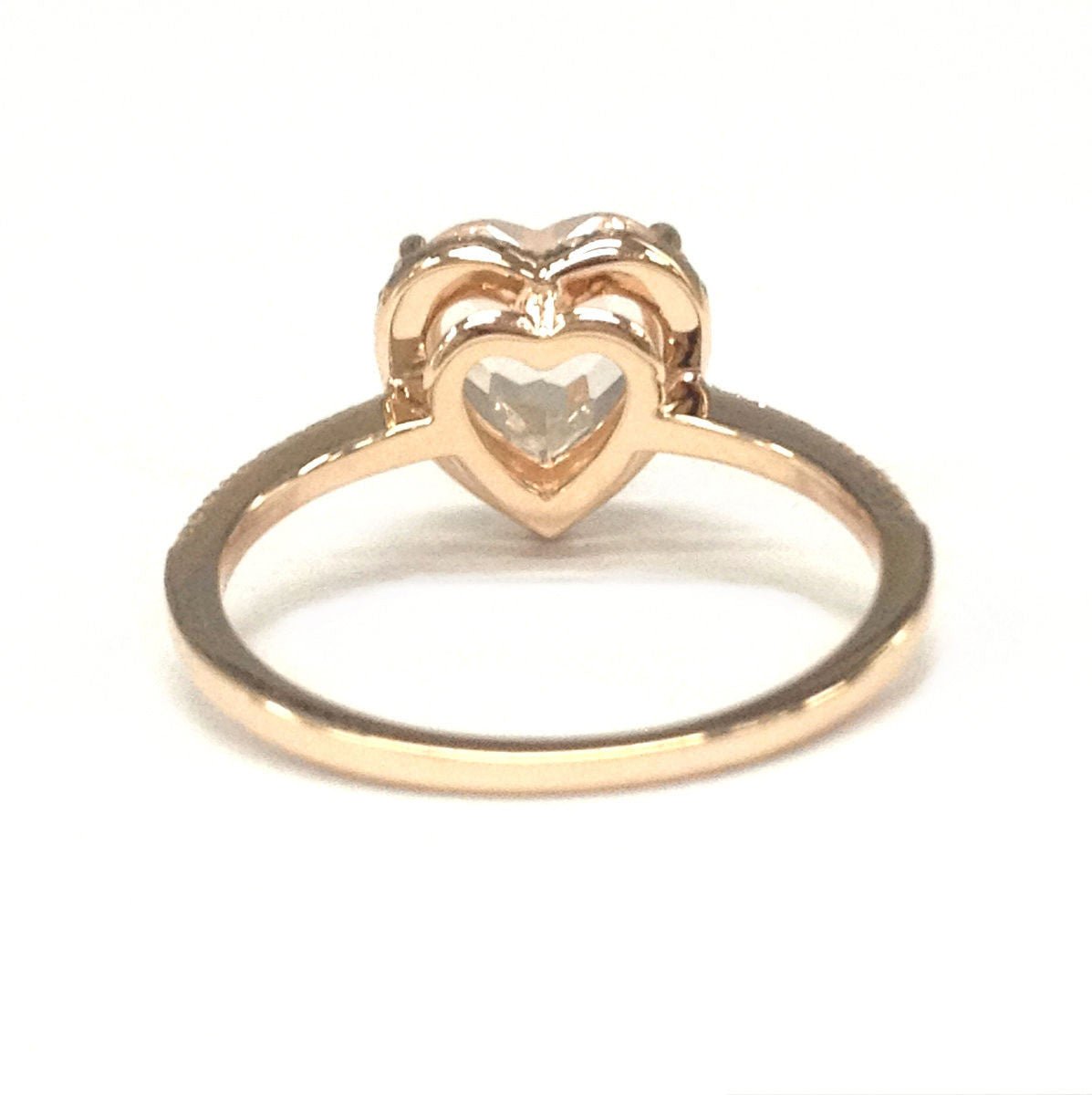 2ct Heart Morganite Diamond Halo Engagement Ring 8mm - Lord of Gem Rings