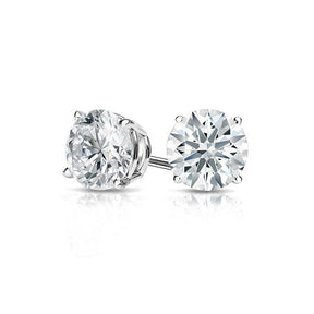 2CT Solitaire Moissanite Stud Earrings 14k Yellow Gold - Lord of Gem Rings