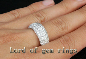 2ctw. Pave-Set Diamond Wedding Band 18K White Gold - Lord of Gem Rings