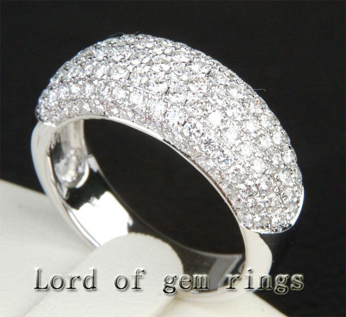 2ctw. Pave-Set Diamond Wedding Band 18K White Gold - Lord of Gem Rings