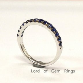 2mm Half Eternity Sapphire September Birthstone Band - Lord of Gem Rings