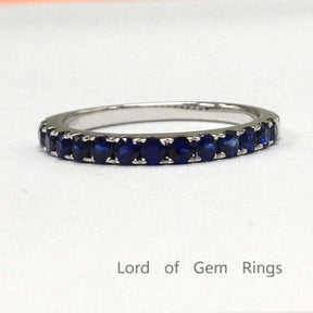 2mm Half Eternity Sapphire September Birthstone Band - Lord of Gem Rings